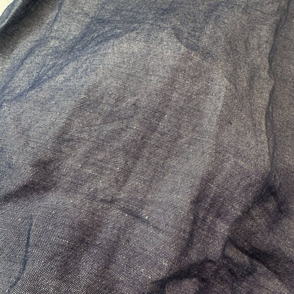 Highline Collective Denim Mini Dress Fringe Tassel Womens Short Sleeve Chambray - Picture 3 of 13